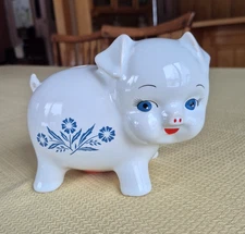 VTG Corning Ware Blue Cornflower ceramic Piggy Bank Made in England
