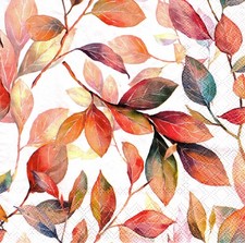  2 Two Paper Lunch Napkins for Decoupage/Mixed Media - Colorful Leaves autumn