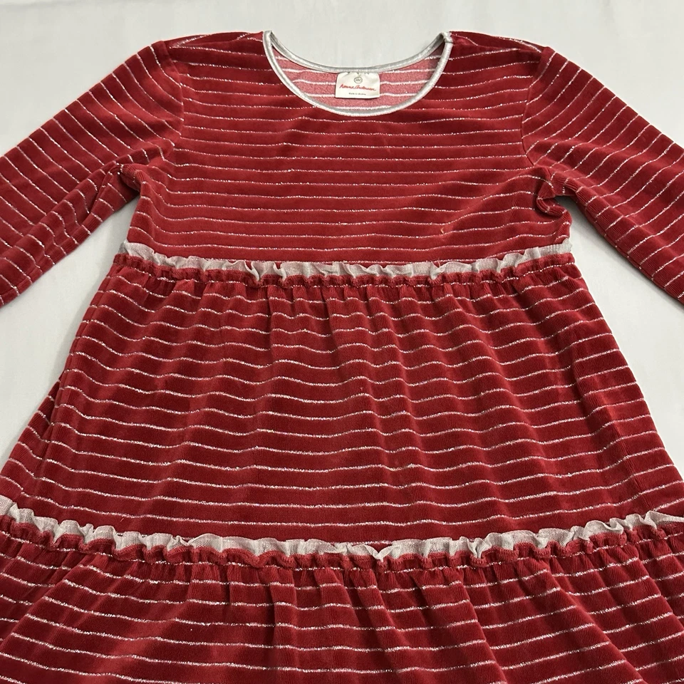 Vestido Hanna Andersson Terciopelo en Niveles Niñas 160 14-16 Terciopelo Metálico Mezcla de Algodón Foto 2 de 4