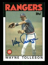 1986 Topps 641 Wayne Tolleson signed auto autograph  blue sharpie ASC BXCP58