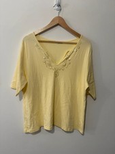 Women’s M&S Yellow V Neck Short Sleeve Top - Size 22