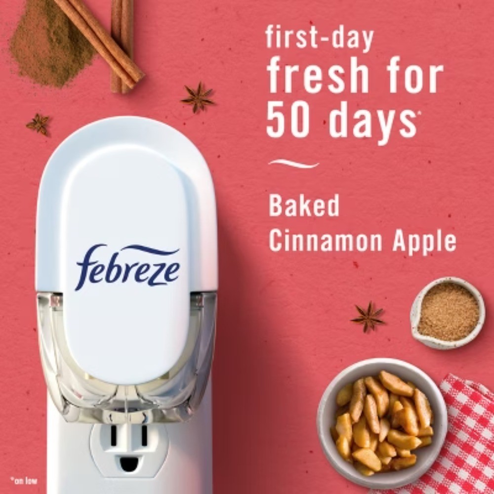 Febreze Plug Triple Air Freshener Refills Baked Cinnamon Apple - 2.63 fl oz/3ct