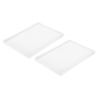 "2Pcs Serviertablett Kleines WeißEs Mini-Tablett 9\" X 13\" Kunststoff Rechteckige"
