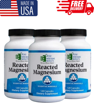 pack of 3 Orthomolecular Reacted Magnesium 180ct - New