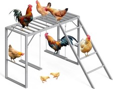 Chicken perch with swing, chicken perch in chicken coop, light gray
