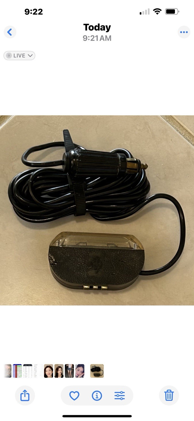FERRARI USED OEM CIGARETTE PLUG-IN EMERGENCY LIGHT for 70’s-80’s. ALL MODELS.
