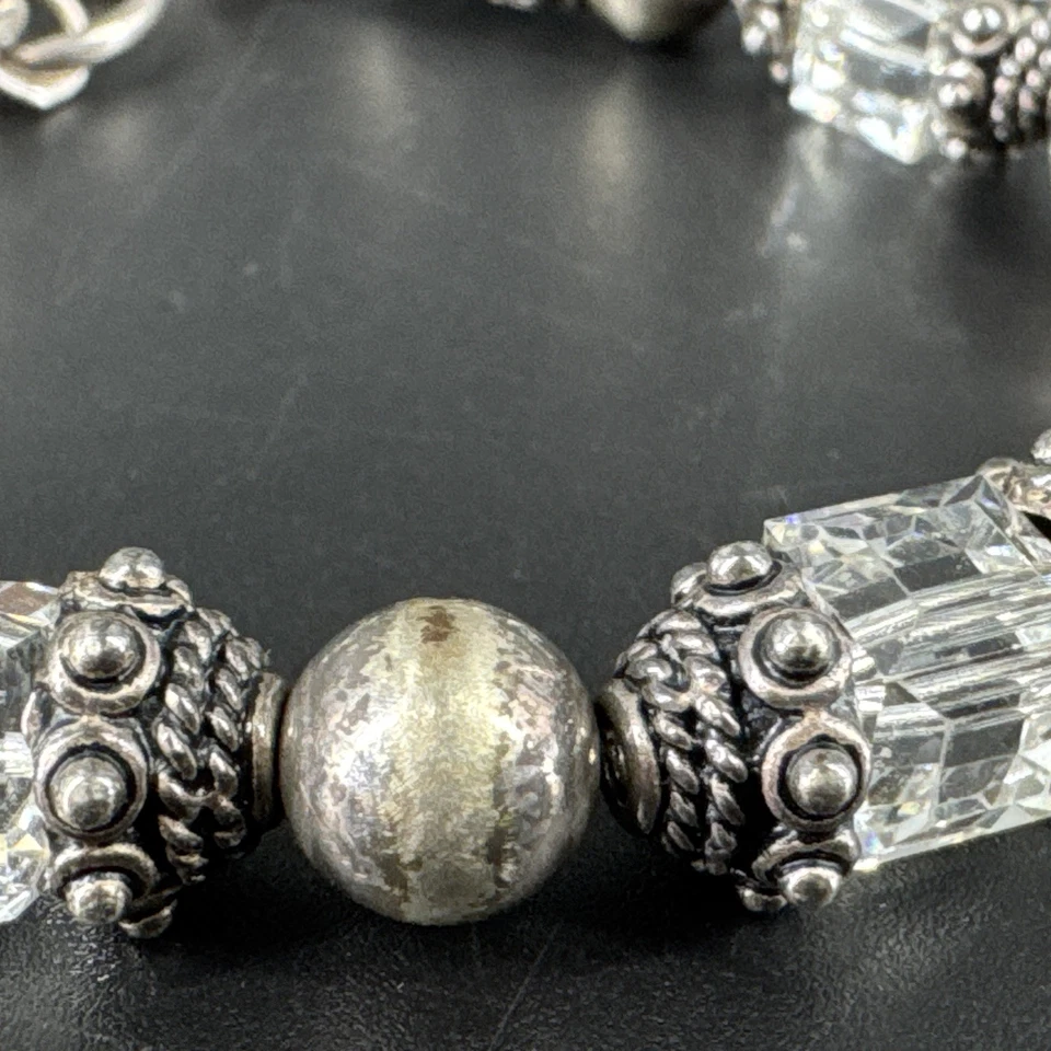 Brazalete Swarovski Silpada B1147 Cristal Plata Esterlina Cuentas Cierre Palanca Foto 4 de 4