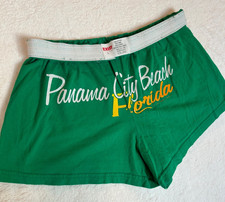 Vintage Y2K Fold Over Booty Shorts Green Panama City Beach Florida EXIST Size L