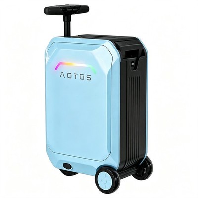 Smart Rideable Suitcase 31L 20 Inch Electric Luggage Scooter Lightweight in Blue