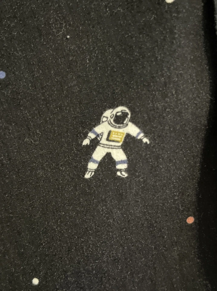 Men's Button Shirt Black Modern Fit Space Astronaut Planets Size Small FREESHIP - Image 3 of 4