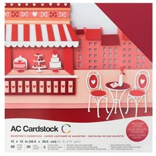 American Crafts  Variety Cardstock Pack 12"X12" 60/Pkg-Valentines