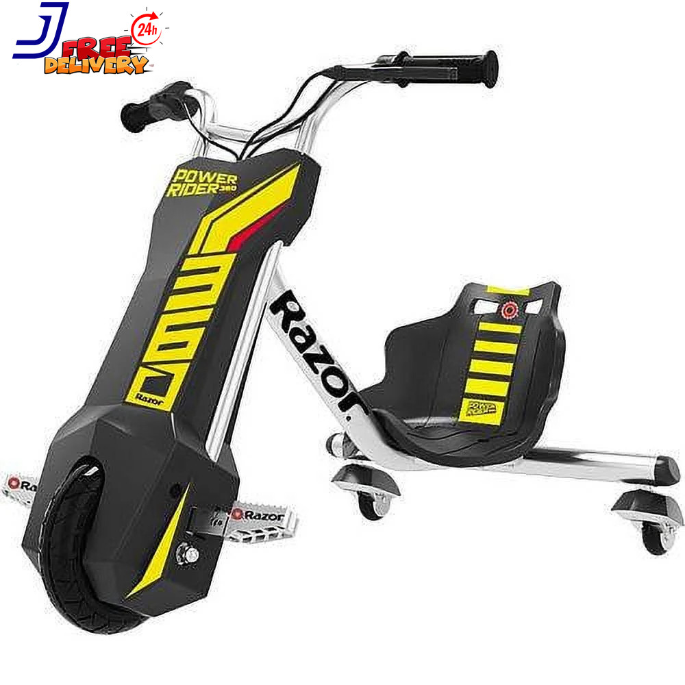 Power Rider 360 9 MPH Drifting Trike Ride-On Electric Powered Tricycle Black