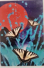 Original Mixed media Outsider Art Collage Photography Swallowtail Butterflies