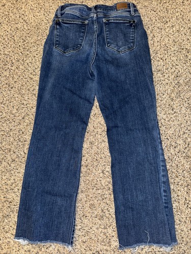 Judy Blue Jean Women's 9/29 Blue Denim Cotton Stretch Boot Cut Raw Hem - Picture 2 of 10