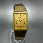 Seiko Tank Watch Women 16mm Champagne Dial Gold Tone 1N00-5F90 New Battery