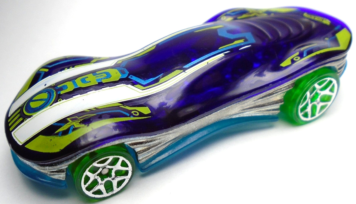 2015 HOT WHEELS CLEAR SPEEDER PURPLE 1:64 DIECAST 3" CAR W/ GREEN BLUE & WHITE