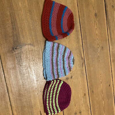 3x mütze Boshi gehäkelt Handmade Selfmade Selbst gehäkelt
