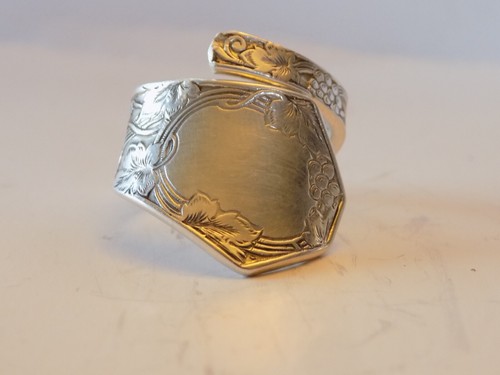 Sterlingsilber, Schmuck, Löffelring, Traube, Blatt, Rebe, Design, Größe 8 - Bild 10 von 10