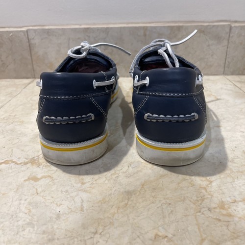 Rockport Men's Navy Blue Leather Boat Deck Shoes 9.5 M Style 503003, APM2664C - Picture 3 of 7