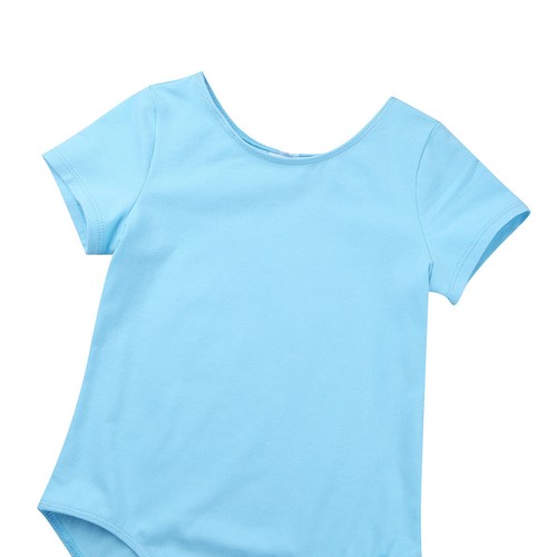 Girl Short Sleeves Ballet Dress Dance Gymnastics Leotard Chiffon Skirt Outfit - Picture 46 of 69