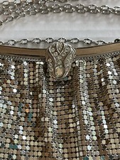 Vintage WHITING And DAVIS MESH Purse Numbered 2940 Gorgeous CRYSTAL Clasp USA
