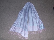 PASHMINA VINTAGE 70 Pashmina 30 Silk Shawl Wrap Scarf Pink Gray  70"X28"