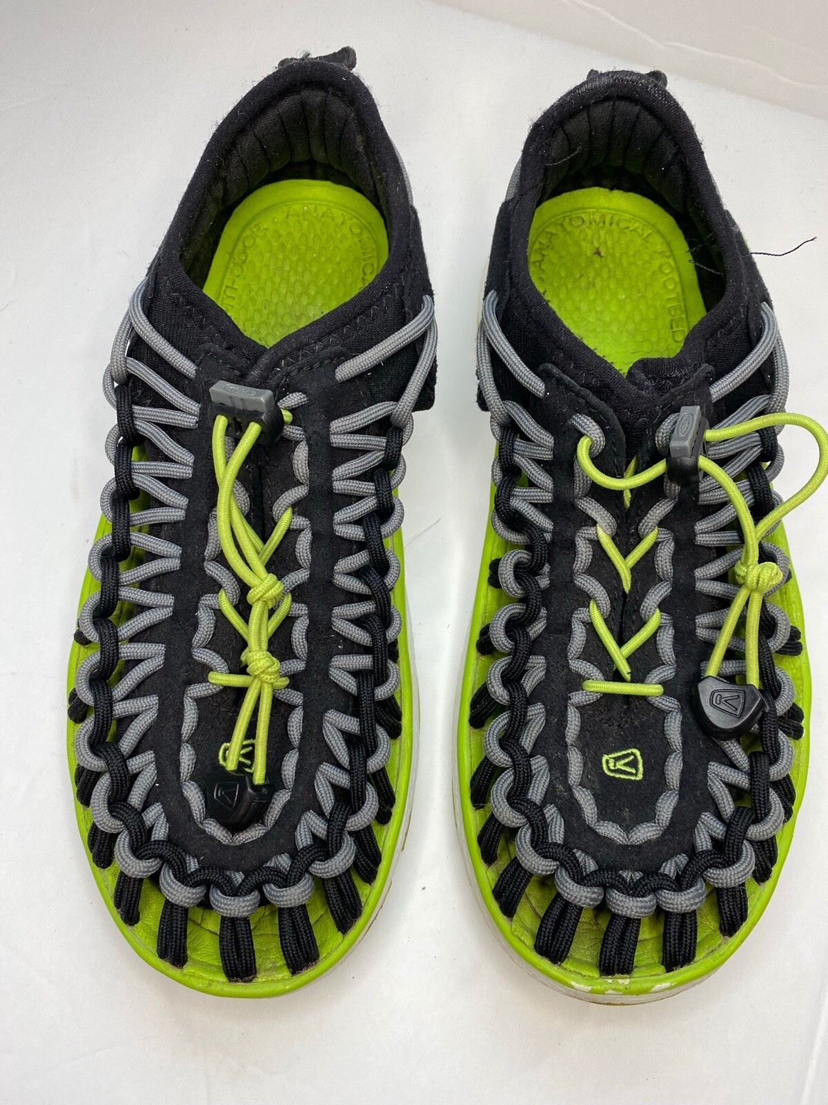 keen uneek taglia 2 sandalo sport acquatici nero scarpa verde fluo