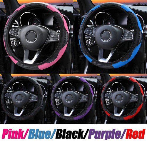 38CM/15inch PU Leather Car Steering Wheel Cover Anti-slip Protective Accessories - Imagen 2 de 19