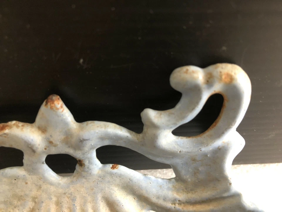 porte savon ancien en fonte émaillée bleu forme huitre Vintage rétro - Photo 4/4
