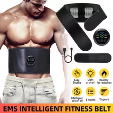 43"-59" EMS Abs Stimulator Muscle Abdominal Toner Trainer Belt Fitness Workout