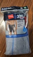 NIP HANES MEN TAGLESS 1 RED 1 GRAY 1 NAVY BOXER BRIEF UNDERWEAR SIZE X/L 40-42