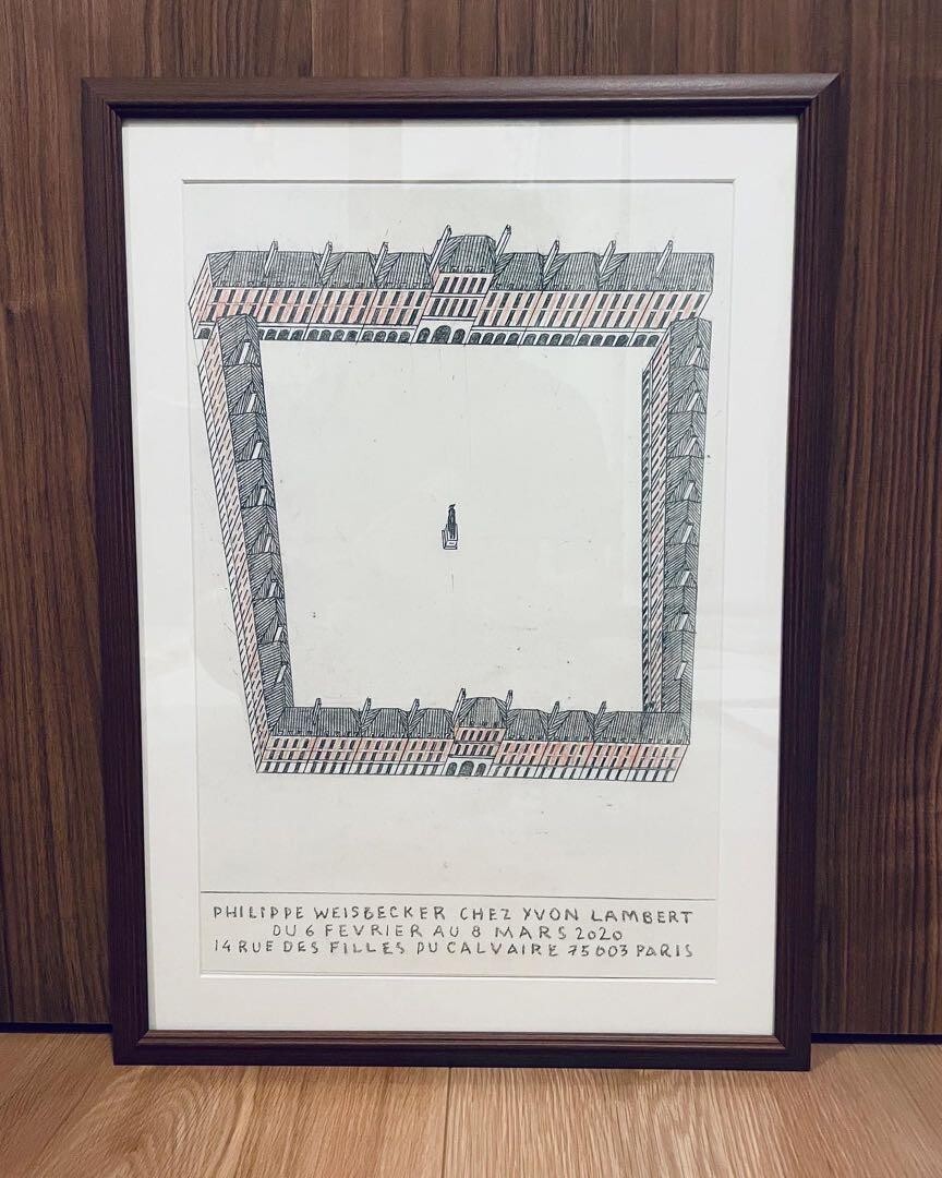 PHILIPPE WEISBECKER Offset Print Exhibition Poster Framed Limited