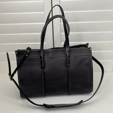 Old Trend Spring Hill Weekender Leather Black Brown Shoulder Strap