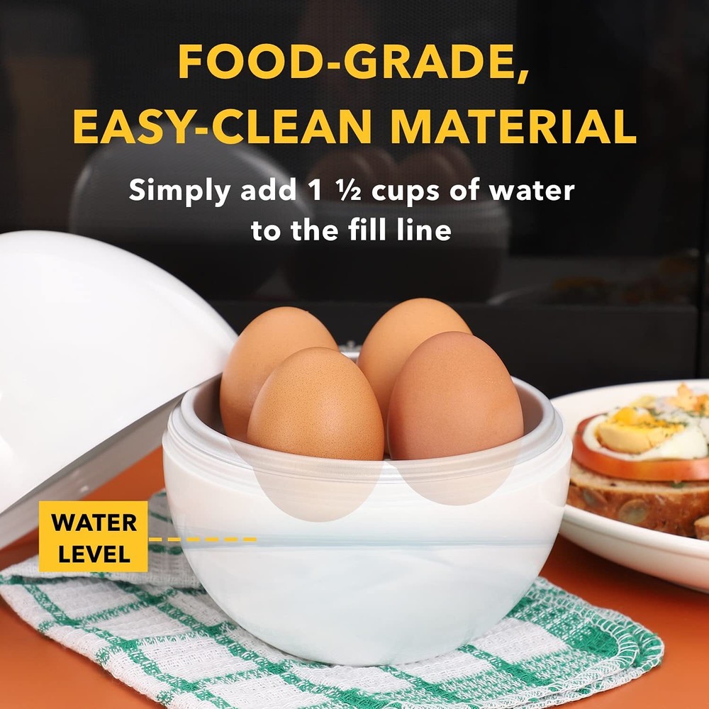Microwave Egg Cooker with 4 Egg Capacity for Perfect Hard Boiled Eggs