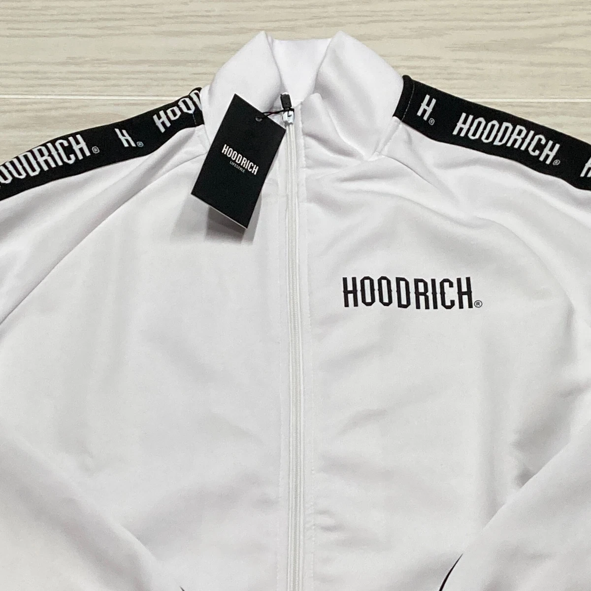Hoodrich OG Menu0026#039;s Kraze Full Zip Logo Tape Track Jacket White Size  Medium | eBay