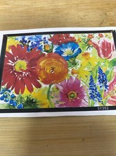 Paint By Number Bright Flowers Kit 25 x18 Complete Brushes Paint Canvas