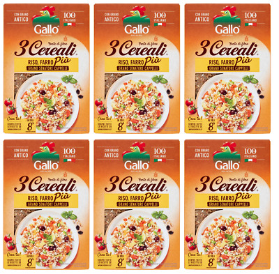 6x Gallo 3 Cereali Mischung aus Reis, Dinkel und Weizen Senatore Cappelli 400g
