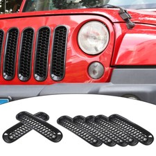 Black Honeycomb Front Mesh Grille Inserts Set For Jeep Wrangler Jk Jku 2007-2015 Black Honeycomb Front Mesh Grille Inserts Set For Jeep Wrangler Jk Jku 2007-2015
