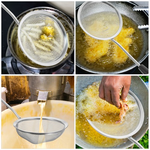 Stainless Steel Colander Fine Mesh Strainer for Grease économies with Wood Handle
