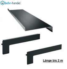 Alu Fensterbank anthrazit RAL7016 bis 2m  50-400 mm inkl.Endstücke Putz/Klinker