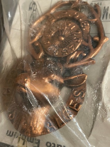 Vintage B.P.O.E. Elks Cervus Alces Brass Auto Emblem NOS - Picture 3 of 6