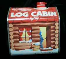 VINTAGE LOG CABIN SYRUP COLLECTIBLE 100TH ANNIVERSARY 1987 24 FL. OZ. SIZE MINTY