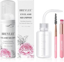 Lash Shampoo 60ml Rinse Bottle Wand Brush Eyelash Extension Cleanser Lash Bath..