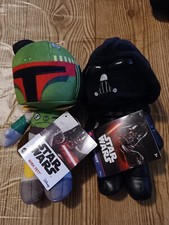 Mattel Star Wars Plush Toys Darth Vader  Boba Fett w/Tags NEW SKU271 
