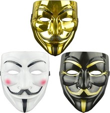 Anonymous Hacker Face Mask Guy Fawkes Style Halloween Fancy Dress