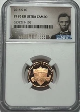 2015 S NGC PF70 RD Ultra Cameo Proof Lincoln Penny Shield One Cent 1c Portrait