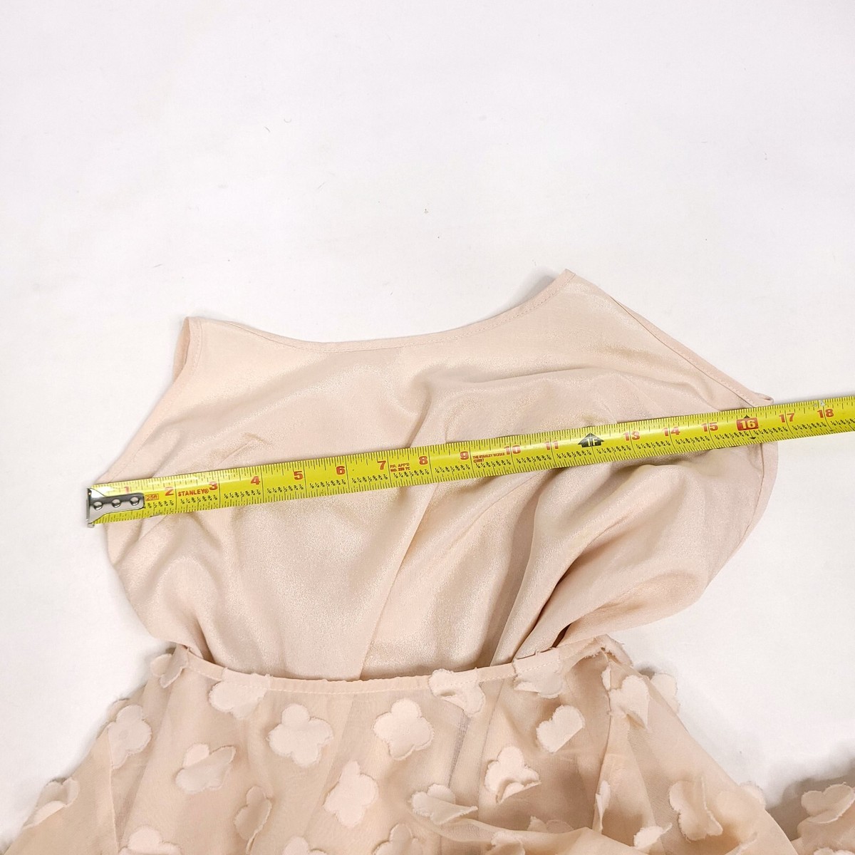 forever 21 dress short le cream Forever 21 Women Mini Dress S Cream Long Sleeve Lined Flower Textured Romantic