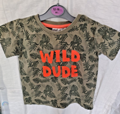 Boys T shirt green palm trees pattern ''Wild One'' by Ergee (Kik) size 80