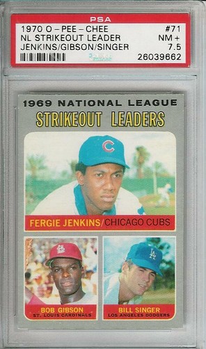 NL Strikeout Leader [Jenkins/Gibson/Singer] #71 1970 O Pee Chee card
