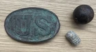 Original Excavated Civil War 1839 U.S. Belt Plate with Puppy Paw Studs